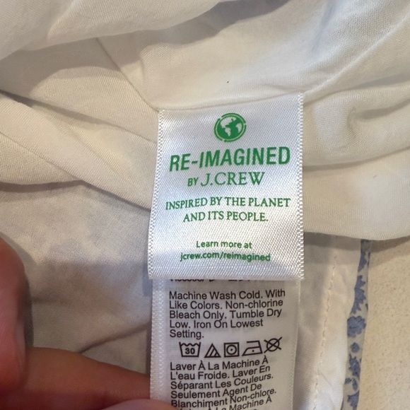 J. Crew Liberty Blue Floral Midi Dress, Size XL Tall - Picture 12 of 13